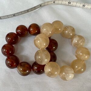 Neutral brown and tan gumball style bracelets